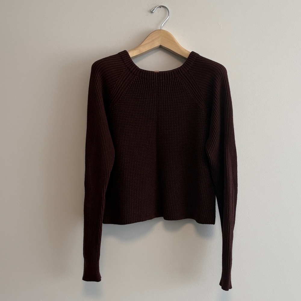 Lunya brown Pima cotton sweater preowned xs